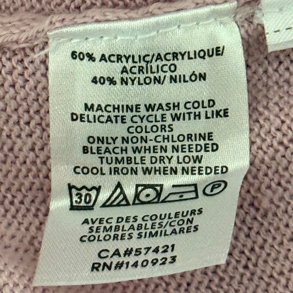 LOFT Light Pink Mock Neck Tunic Sweater Size Medium - Picture 6 of 6